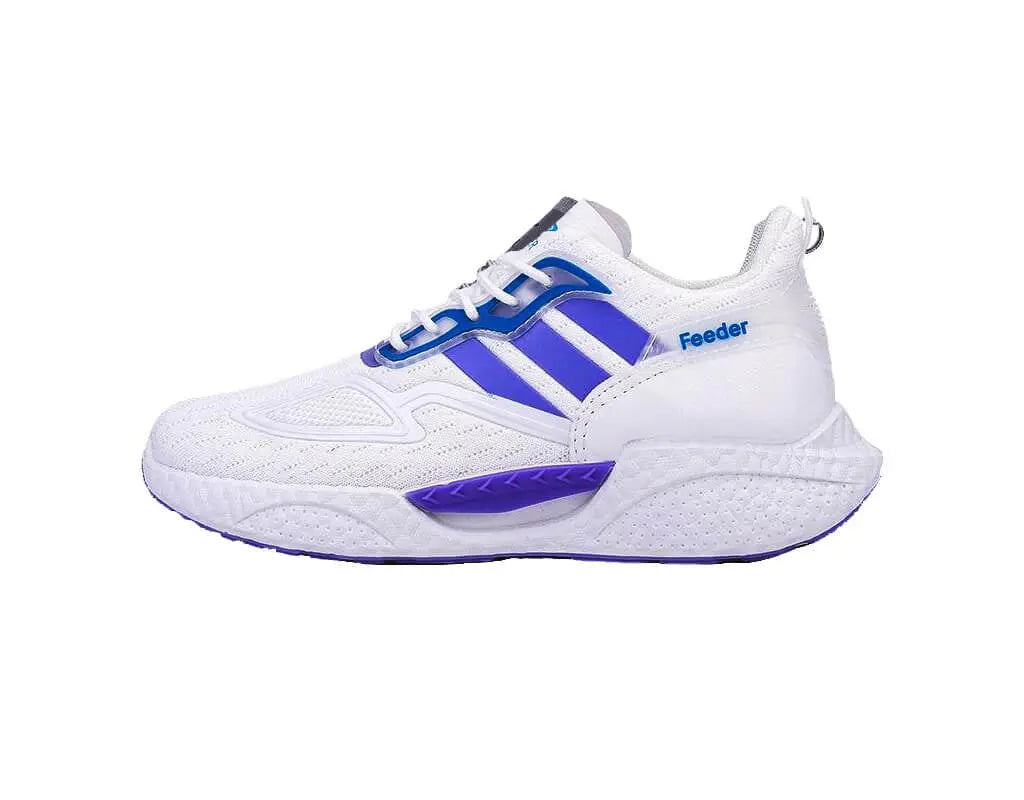 all seasons running shoes with soft cushioning heel support, breathable design, elastic laces white