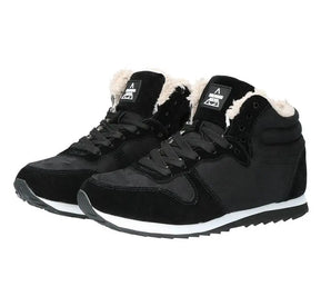 Water repellent, warm inner lining winter, autumn boots soft inside, anti-slip rubber soles black
