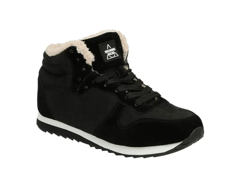 Water repellent, warm inner lining winter, autumn boots soft inside, anti-slip rubber soles black