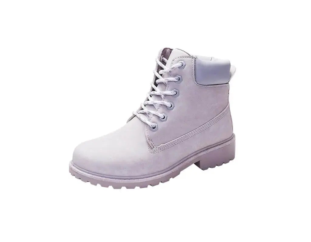 Warm Inner Lining winter, fall and autumn boots with water repellent coating and reinforced heel White