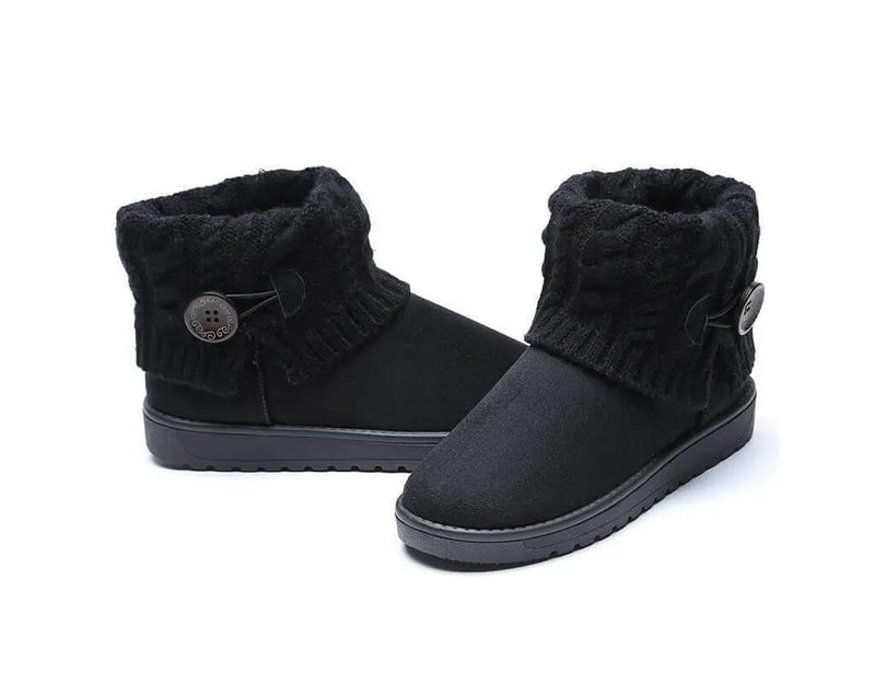 Warm Winter, Autumn and Fall shoes with warm inner lining, reinforced heel area and anti-slip rubber soles Black