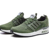 Fashionable, stylish, sport shoes, running shoes, everyday sneakers, breathable design, aircushioning, heel support, elastic closure, easy slip in. Army color trainers