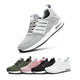 Fashionable, stylish, sport shoes, running shoes, everyday sneakers, breathable design, aircushioning, heel support, elastic closure, easy slip in. White, black, pink, army, grey trainers