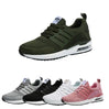 Fashionable, stylish, sport shoes, running shoes, everyday sneakers, breathable design, aircushioning, heel support, elastic closure, easy slip in. White, black, pink, army, grey trainers