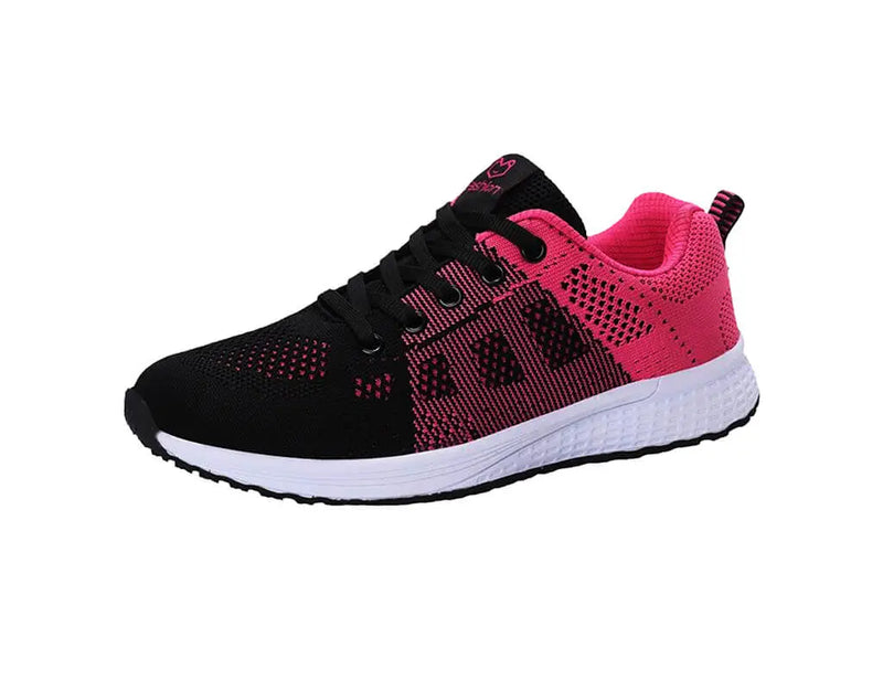 Unisex breathable autumn, fall and summer sneakers trendy design, black and pink