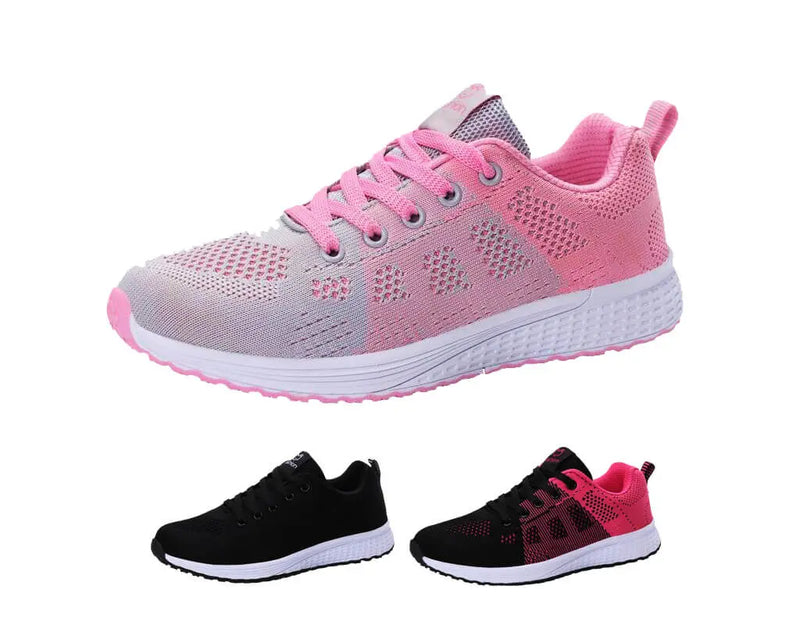 Unisex breathable autumn, fall and summer sneakers trendy design, black and pink, pink, black